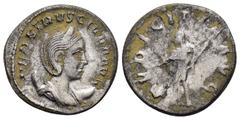 Roman Coins HERENNIA ETRUSCILLA.(249-251).Rome.Antoninianus. Obv : HER ETRVSCILLA AVG. Bust of Herennia Etruscilla, diademed, draped, on crescent, right. Rev : PVDICITIA AVG. Pudicitia, draped, veiled