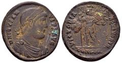Roman Coins JOVIAN.(363-364).Constantinople.Ae. Obv : D N IOVIAN-VS P F AVG. Bust of Jovian, laureate, rosette-diademed, draped, cuirassed, right. Rev : VICTORIA - ROMANORVM CONSPA. Jovian, draped, cu