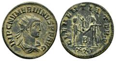 Roman Coins NUMERIAN (283-284).Cyzicus. Antoninianus. Obv : IMP C M AVR NVMERIANVS P F AVG. Radiate, draped and cuirassed bust right. Rev : CLEMENTIA • TEMP / A / XXI. Numerian standing right, receivi