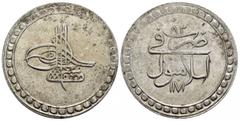 Islamic Coins OTTOMAN EMPIRE.Mustafa III.(1757-1774).Islambol.1171/83 AH.40 Para. Obv : Tugra. Rev : Arabic legend. KM 320. Condition : Well-centred.Grey toning.Extremely fine. Weight : 18.5 gr Diamet