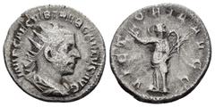 Roman Imperial Coins TREBONIANUS GALLUS.(252-253).Rome.Antoninianus. Obv : IMP CAE C VIB TREB GALLVS AVG. Radiate draped and cuirassed bust of Trebonianus Gallus to right. Rev : VICTORIA AVGG. Victory