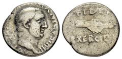 Roman Imperial Coins VITELLIUS.(69). Denarius. Spanish mint (Tarraco?). Obv : A VITELLIVS IMP GERMAN. Laureate head right; globe at point of bust. Rev : FIDES EXERCITVM. Clasped hands. RIC II 27. RARE