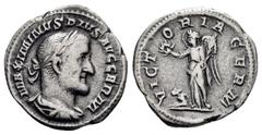 Roman Imperial Coins MAXIMINUS THRAX.(235-238).Rome.Denarius. Obv : MAXIMINVS PIVS AVG GERM. Laureate, draped and cuirassed bust right. Rev : VICTORIA GERM. Victory standing facing, head left, holding