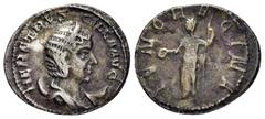 Roman Imperial Coins HERENNIA ETRUSCILLA.(249-251).Rome.Antoninianus. Obv : HER ETRVSCILLA AVG. Diademed and draped bust right, set on crescent. Rev : IVNO REGINA. Juno standing left, holding patera a