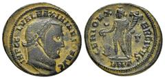 Roman Imperial Coins MAXIMINUS DAIA.(310-313).Antioch.Follis. Obv : IMP C GAL VAL MAXIMIANVS P F AVG. Laureate head right. Rev : GENIO EXERCITVS E ANT. Genius standing facing, head left, holding pater