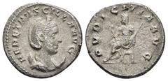 Roman Imperial Coins HERENNIA ETRUSCILLA.(Augusta, 249-251).Rome.Antoninianus. Obv : HER ETRVSCILLA AVG. Draped bust right, wearing stephane and set upon crescent. Rev : PVDICITIA AVG. Pudicitia seate