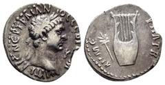 Roman Provincial Coins LYCIA.Lycian League.Trajan.(98-117).Drachm. Obv : AYT KAIC NEP TPAIANOC CEB ΓEPM. Laureate head right. Rev : ΔHM EΞ YΠAT B. Lyre, on left laurel-branch. Condition : Very fine. W