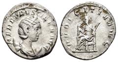 Roman Imperial Coins HERENNIA ETRUSCILLA.(Augusta, 249-251).Rome.Antoninianus. Obv : HER ETRVSCILLA AVG. Draped bust right, wearing stephane and set upon crescent. Rev : PVDICITIA AVG. Pudicitia seate