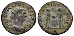 Roman Imperial Coins TACITUS.(275-276).Antioch.Antoninianus. Obv : IMP C M CL TACITVS AVG. Radiate, draped and cuirassed bust right. Rev : CLEMENTIA TEMP A. Tacitus, standing right, holding sceptre an