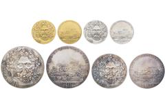 Münzen: Medaillen Medaillen Medaillen Ausland nach 1900 Allgemein. Nachprägungen der Olympiamedaillen 1896, auf die 1. Olympiade der Neuzeit in Athen, im Etui und in versiegeltem Plastikstreifen: 1x G