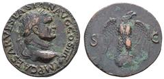 Fritz Taeger Collection Antike Römer Münzen Römische Kaiserzeit Vespasianus, 69-79, As (10,46g), Rom. Av: Büste nach rechts, darum "IMP CAESAR VESPASIAN AVG COSIIII". Adler mit ausgebreiteten Schwinge