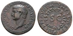 Fritz Taeger Collection Antike Römer Münzen Römische Kaiserzeit Drusus, As (10,23g), Rom, Restitutionsprägung unter Titus (80-81). Av: Kopf des Drusus nach links, darum "DRVSVS CAESAR TI AVG DIVI AVG 
