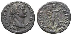 Fritz Taeger Collection Antike Römer Münzen Römische Kaiserzeit Domitianus, 81-96, As (9,47g), Rom. Av: Büste nach rechts, darum "CAESAR AVG F DOMITIAN COSII". Rev: Stehende Victoria mit Kranz auf Pro