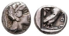 Antiquity Antike Griechen Attika Athen, Drachme (4,22g), ca. 454-404 v. Chr. Av: Athenakopf mit attischem Helm nach rechts. Rev: Eule nach rechts, dahinter Ölzweig und Mondsichel. Ss.