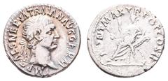 Antiquity Antike Römer Münzen Römische Kaiserzeit Trajanus, 98-117, Denar (2,97g), Rom. Av: Kopf nach rechts, darum Umschrift. Rev: Thronende Justitia mit Füllhorn und Zepter nach links, darum "PONT M
