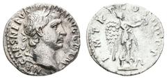 Antiquity Antike Römer Münzen Römische Kaiserzeit Trajanus, 98-117, Denar (2,87g), Rom. Av: Kopf nach rechts, darum Umschrift. Rev: Stehende Victoria nach rechts, darum "P M TR P COS IIII P P". RIC 59