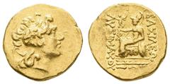 Ancient Coins Antike Griechen Pontus Stater (8,17g), 120-63 v. Chr., Mithradates VI. Eupator, geprägt im Namen des Lysimachos, Tomis. Av: Kopf nach rechts. Rev: Thronende Athena mit Nike nach links, d