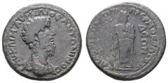 Ancient Coins Antike Römer Münzen der Römischen Provinzen Lydien, Apollonis, Æ (16,56g), Marcus Aurelius, 161-180. Av: Büste nach rechts, darum Umschrift. Rev: Stehender Asklepios mit Schlangenstab vo