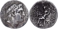 Ancient Coins Seleukidien Tetradrachme (16,33g), ca. 155-151 v. Chr., Demetrios I. Soter, Antiochia am Orontes. Av. Kopf nach rechts, darum Kranz. Rev: Thronende Tyche mit Füllhorn nach links. SC 1641