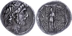Ancient Coins Seleukidien Tetradrachme (16,14g), Antiochos IX.,113-112 v. Chr., Antiochia am Orontes. Av: Kopf nach rechts. Rev: Stehende Athena nach links. SC 2363a, ss. Erworben vor 1990 bei der Kur