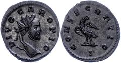 Ancient Coins Münzen Römische Kaiserzeit Divus Carus, 283, Antoninian (4,16g), Lugdunum. av: Kopf nach rechts, darum Umschrift. Rev: Adler nach rechts, darum Umschrift. RIC 29, Cohen 18, prägefrisch. 