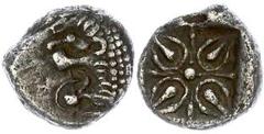 Ancient Coins Ionien Milet, Diobol (1,01g), 6. Jh. v. Chr. Av: Löwenprotome nach links. Rev: Incuses Blütenornament. Vgl. SNG von Aulock 2081, ss. Aus einer rheinischen Privatsammlung. Erworben in den