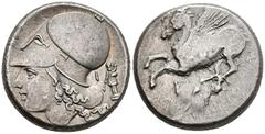 Ancient Coins Korinth Stater (8,51g), ca. 375-300 v. Chr. Av: Pegasos nach links. Rev: Athenakopf mit korinthischem Helm nach links. Calciati 460, ss. Corinth Stater (8, 51 g), approximate 375-300 BC 
