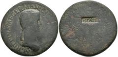 Ancient Coins Münzen Römische Kaiserzeit Agrippina die Ältere, 14 v. Chr.-33 n. Chr., postum unter Claudius, Bronze Sesterz (26,63g), um 50-54 n. Chr, Rom. Av: Pallabüste n.r. AGRIPPINA M F GERMANICI 