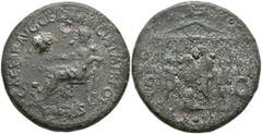 Ancient Coins Münzen Römische Kaiserzeit Caius (Caligula), 39-40 n. Chr., Bronze Sesterz (28,98g), Rom. AV: Umschrift darunter PIETAS, Pietas, verschleiert, sitzt links, eine Patera haltend, die Linke