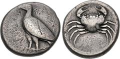 Greek SICILY, Akragas. Circa 465/0–445/0 BC. AR Tetradrachm (26mm, 16.79 g, 9h). Sea eagle standing left / Crab within incuse circle. Westermark, Coinage, Period II, Group II, 351 (O10/R36); HGC 2, 77