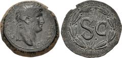 Roman Provincial SELEUCIS and PIERIA, Antioch. Otho. AD 69. Æ As (29mm, 14.87 g, 12h). IMP M OTO CE AVG sic, laureate head right / Large S • C, pellet below; all within laurel wreath. Cf. McAlee 320(b