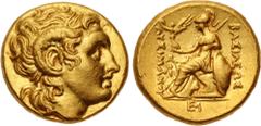 Greek KINGS of THRACE, Macedonian. Lysimachos. 305-281 BC. AV Stater (16.5mm, 8.47 g, 1h). Alexandreia Troas mint. Struck circa 297/6-282/1 BC. Diademed head of the deified Alexander right, with horn 
