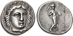 Greek SATRAPS of CARIA. Rhoontopates. Circa 336/5-333/2 BC. AR Tetradrachm (24.5mm, 15.15 g, 1h). Halikarnassos mint. Head of Apollo facing slightly right, wearing laurel wreath and drapery around nec