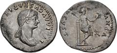 Roman Imperial Julia Titi. Augusta, AD 79-90/1. AR Denarius (19.5mm, 3.16 g, 6h). Rome mint. Struck under Titus, AD 80-81. IVLIA AVGVSTA TITI AVGVSTI F, diademed and draped bust right; hair in long pl