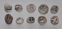 Large Lots GREEK. Northern Greece. Lot of ten (10) Thraco-Macedonian and other AR fractions. Includes: ISLANDS off THRACE, Thasos. AR Sixteenth Stater. SNG Copenhagen 1020 // ISLANDS off THRACE, Thaso