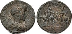 Roman Provincial LYCIA, Arycanda. Gordian III. AD 238-244. Æ (28.5mm, 18.91 g, 12h). Laureate, draped, and cuirassed bust right, seen from behind / The heros Aryas and Kandos, wearing piloi, holding s