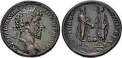 Roman Provincial CILICIA, Pompeiopolis. Marcus Aurelius. AD 161-180. Æ (37mm, 31.50 g, 12h). Dated CY 229 (AD 163/4). Laureate, draped, and cuirassed bust right / Aurelius and Verus, each togate and h