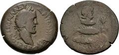 Roman Provincial EGYPT, Alexandria. Antoninus Pius. AD 138-161. Æ Drachm (34mm, 22.15 g, 12h). Zodiac series. Dated RY 8 (AD 144/5). Laureate head right / Jupiter in Pisces – Bust right of Zeus (Jupit