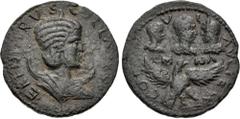 Roman Provincial PISIDIA, Cremna. Herennia Etruscilla, with Trajan Decius, Herennius Etruscus, and Hostilian. Augusta, AD 249-251. Æ (32mm, 16.15 g, 12h). Draped bust right, wearing stephane, crescent