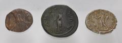 Large Lots ROMAN. Provincial-Imperial. Lot of three (3) silver and bronze issues. Includes: ROMAN PROVINCIAL: MOESIA INFERIOR, Odessus. Gordian III, with Tranquillina. Æ Pentassarion // ROMAN IMPERIAL