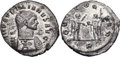 Aurelian. AD 270-275. Antoninianus (23mm, 4.05 g, 6h). Serdica mint, 1st officina. 3rd emission, 2nd phase, early-mid AD 272. Radiate and cuirassed bust right, with cuirass decorated with soldier stan