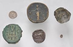 Large Lots MIXED. Greek-Byzantine. Lot of six (6) AR and Æ. Includes:one each AR drachm of Larissa, AR obol of Pharkadon, and AR hemitetartemorion of uncertain Ionia. Lot also includes anÆ sestertius 