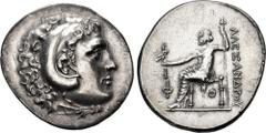 Greek LYCIA, Phaselis. Circa 218/7-186/5 BC. AR Tetradrachm (33.5mm, 16.14 g, 1h). In the name and types of Alexander III of Macedon. Dated CY 10 (209/8 BC). Head of Herakles right, wearing lion skin 