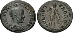 Roman Provincial TROAS, Alexandria Troas. Volusian. As Caesar, AD 251. Æ (23.5mm, 7.33 g, 6h). Bareheaded, draped, and cuirassed bust right / Herakles standing right, hand on hip, holding lion's skin 