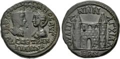 Roman Provincial THRACE, Anchialus. Gordian III, with Tranquillina. AD 238-244. Æ Tetrassarion (25mm, 12.59 g, 7h). Laureate, draped, and cuirassed bust of Gordian III right, seen from behind vis-à-vi