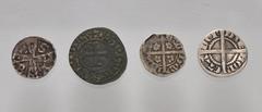 Large Lots WORLD. Low Countries. Lot of four (4) silver and bronze issues. Includes: Brabant. Hendrik IV van Brabant. 1261-1267. AR Denier // Cambrai. Æ Denier // Holland (county). Floris V. 1256-1296
