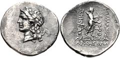 TROAS, Alexandreia. Circa 102/1-66/5 BC. AR Didrachm (27mm, 6.98 g, 12h). Archagoros, magistrate. Dated CY 199 (73 BC). Laureate head of Apollo left / Apollo Smintheus standing right, quiver over shou