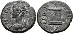 LYDIA, Hierocaesaraea. Pseudo-autonomous issue. 2nd-3rd centuries AD. Æ (14mm, 2.09 g, 7h). Draped bust of Artemis left, quiver over shoulder / Altar. SNG Copenhagen 174-5 var. (bust right); SNG von A