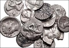 GREEK. Miscellaneous. Lot of thirteen (13) mixed AR denominations. Includes: ISLANDS off THRACE, Thasos. AR Trihemiobol (6) // MACEDON, Neapolis. AR Hemidrachm (2) // THESSALY, Herakleia Trachineia. A