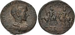 Roman Provincial LYCIA, Arycanda. Gordian III. AD 238-244. Æ (28.5mm, 18.91 g, 12h). Laureate, draped, and cuirassed bust right, seen from behind / The heros Aryas and Kandos, wearing piloi, holding s